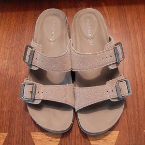Madden Girl tan slide sandals